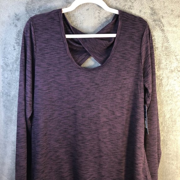 Marika Women's XL Work Out Open Back Twist Purple Long Sleeve Scoopneck Jersey - Picture 1 of 13